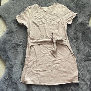 Tan form-fitting Dress